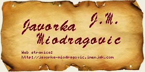 Javorka Miodragović vizit kartica
